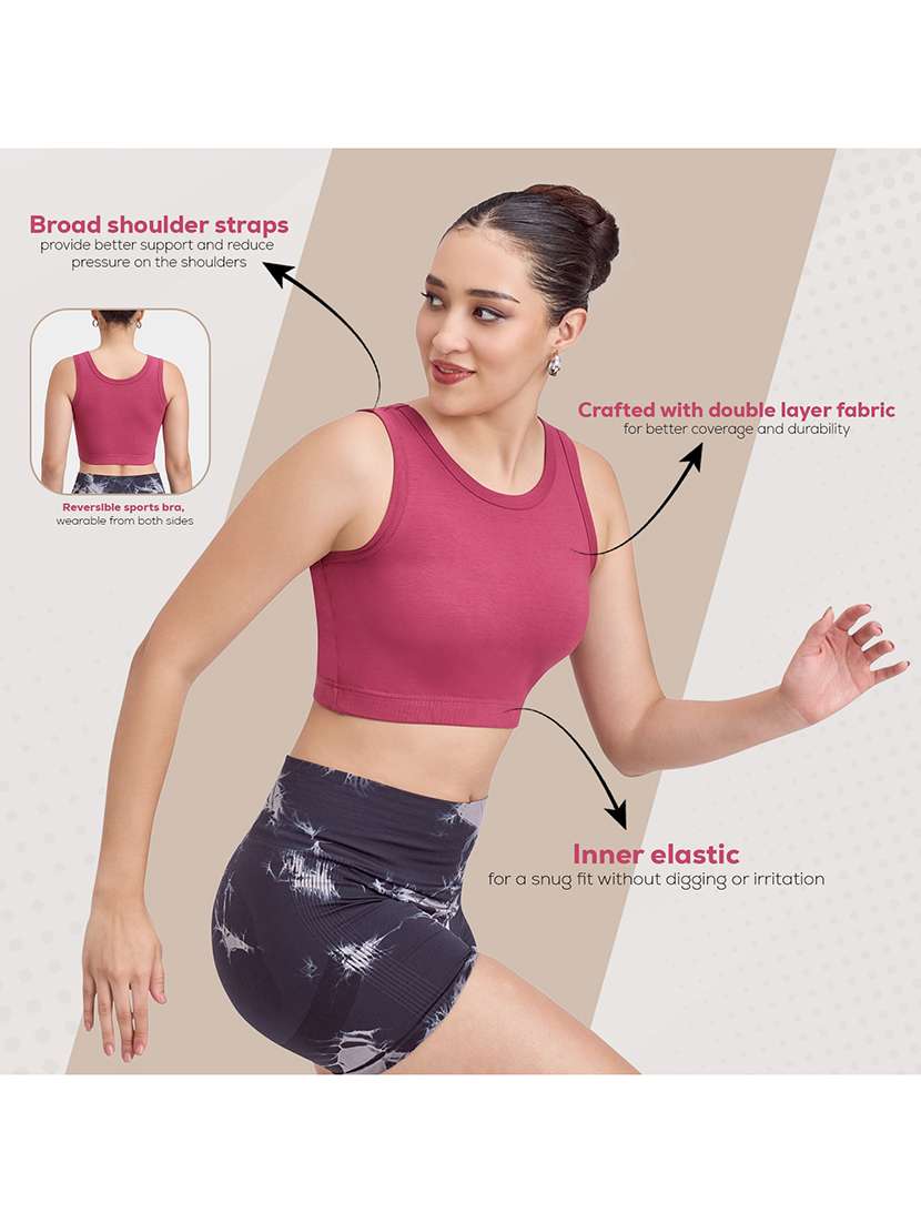 women solid full coverage sports bra - 22477162 -  Standard Image - 4