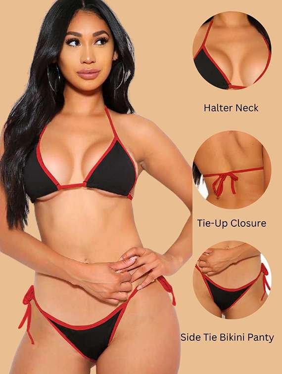 women black nylon bikini - 22477172 -  Standard Image - 4