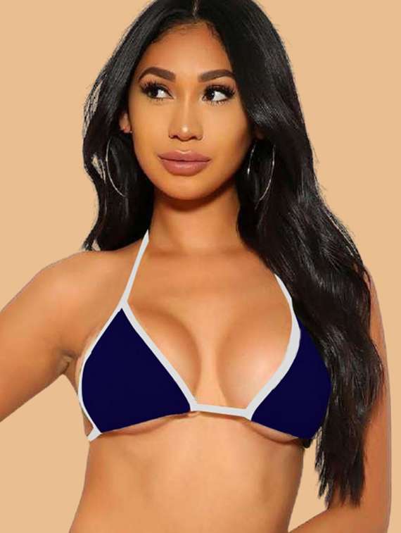 women navy blue nylon bikini - 22477173 -  Standard Image - 1