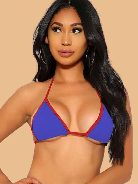 women blue nylon bikini - 22477174 -  Standard Image - 1