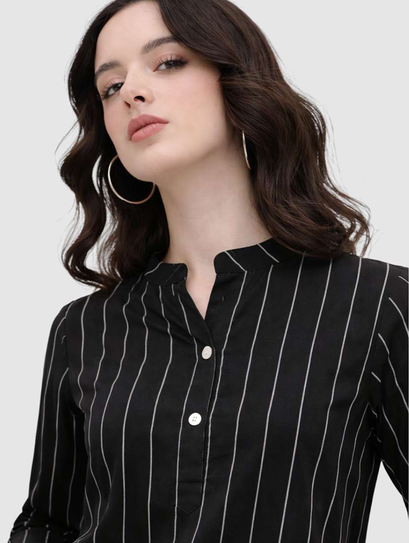 women striped three quarter sleeves regular top - 22477536 -  Standard Image - 1