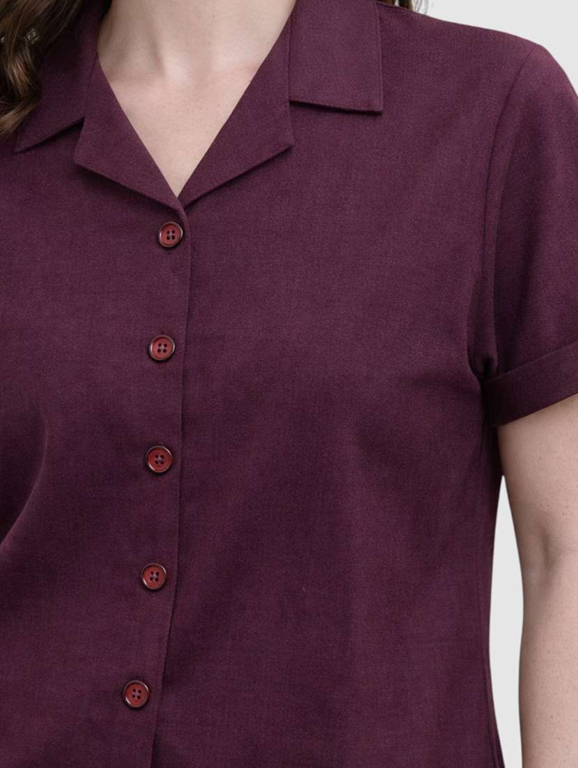 women solid short sleeves regular fit shirt - 22477541 -  Standard Image - 1