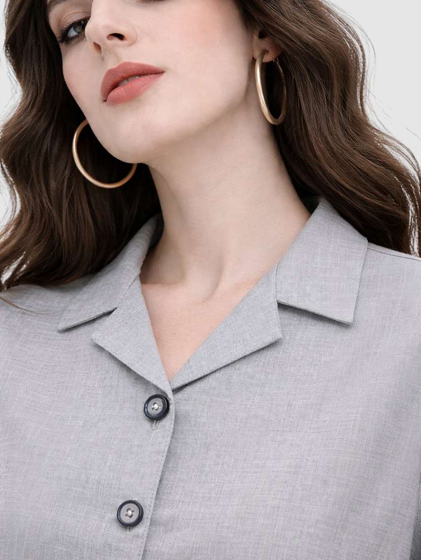 women solid short sleeves regular shirt - 22477542 -  Standard Image - 1