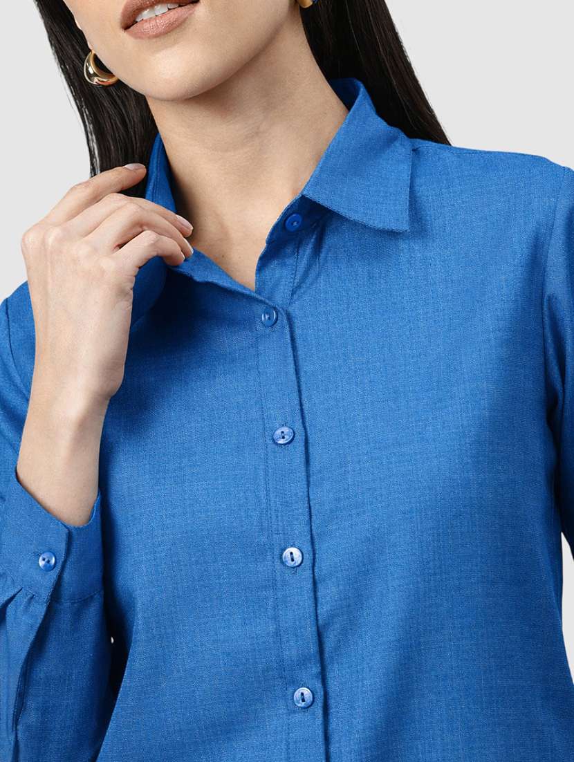 Women Solid Long Sleeves Formal Shirt - 22477543 -  Standard Image - 1