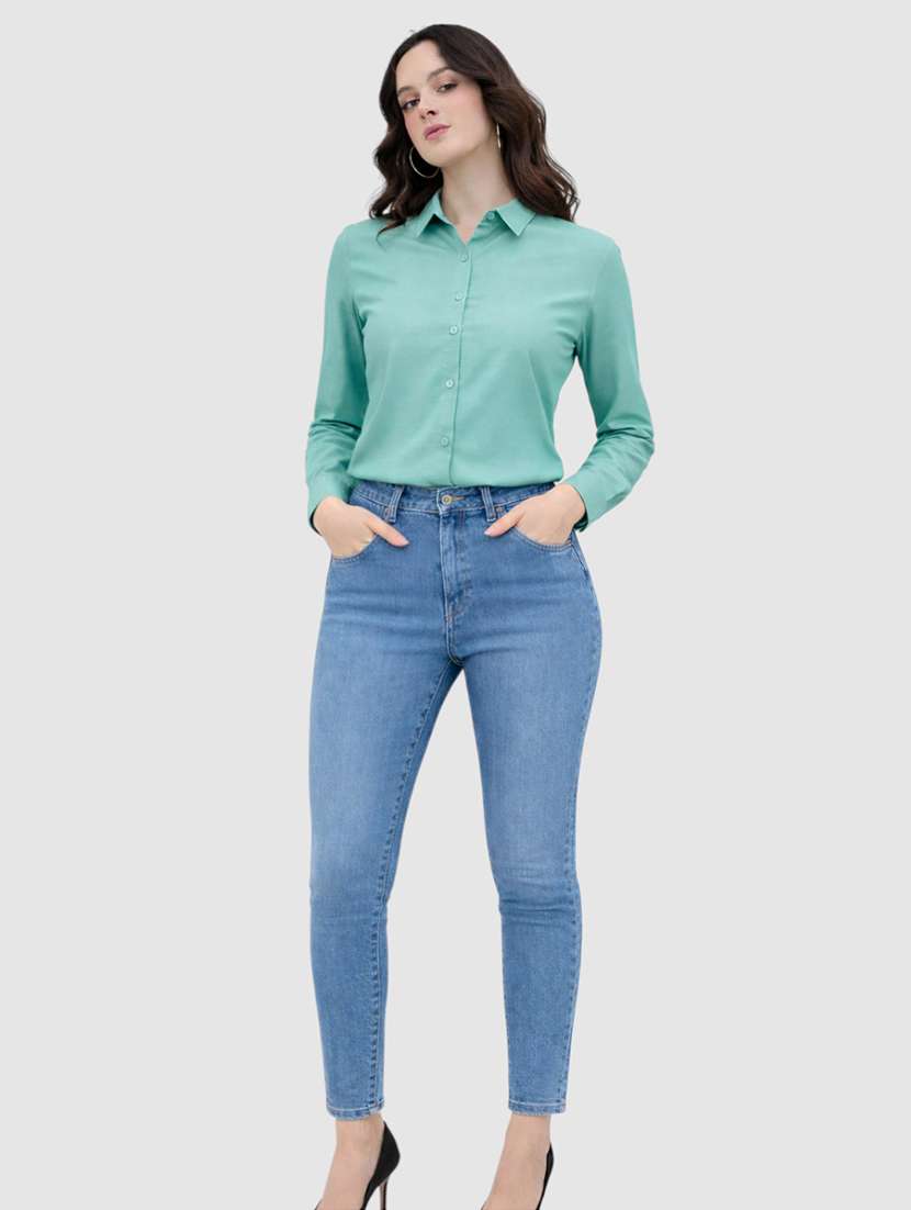 women solid long sleeves formal shirt - 22477545 -  Standard Image - 4