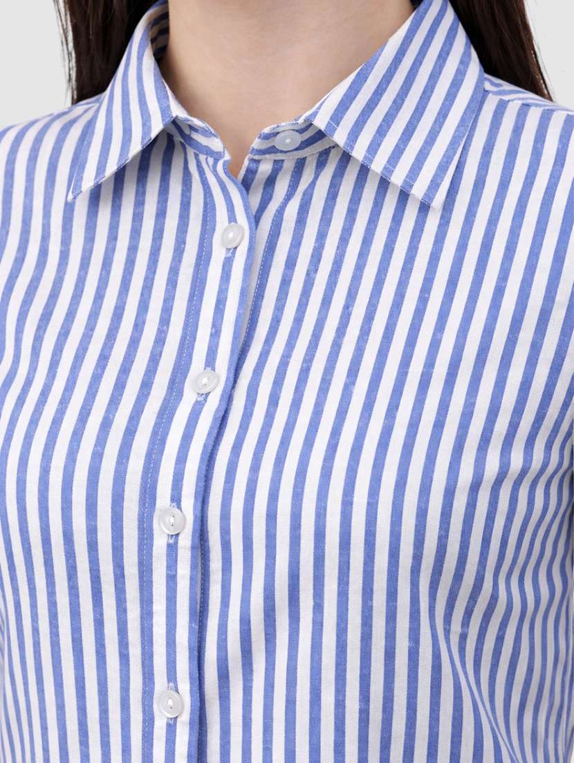 women striped long sleeves formal shirt - 22477546 -  Standard Image - 1