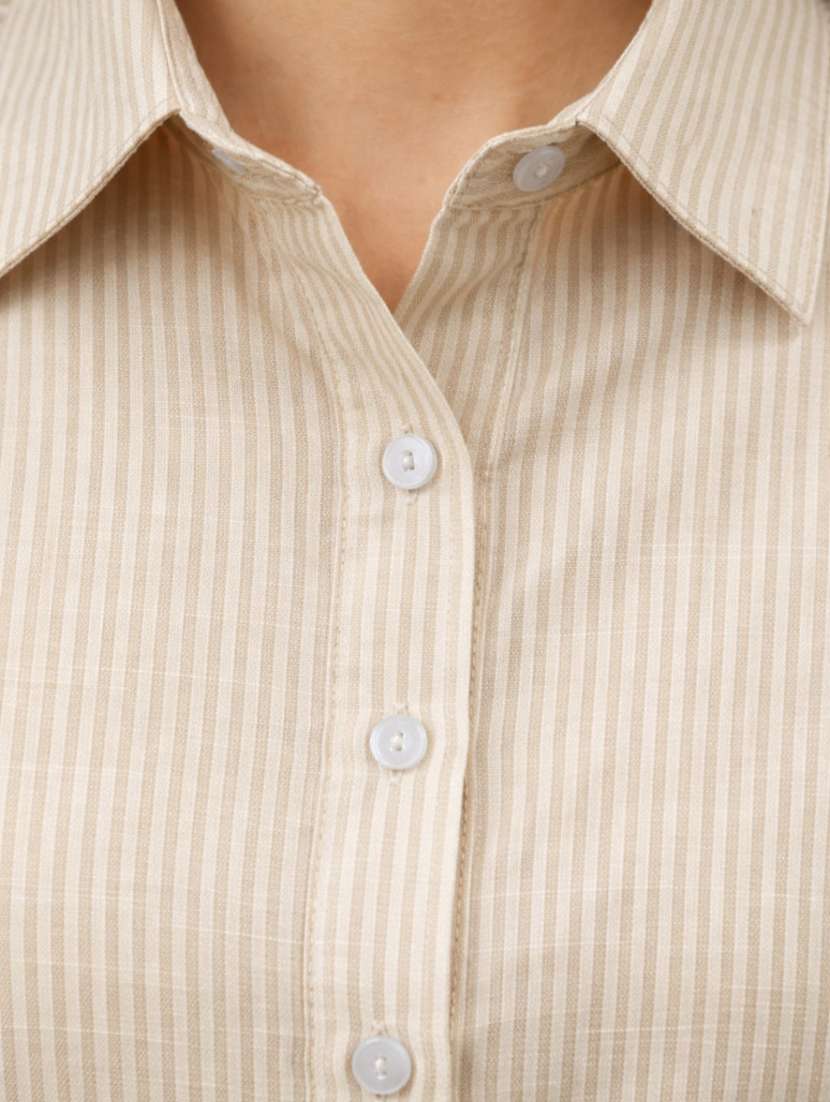 women striped long sleeves formal shirt - 22477547 -  Standard Image - 1