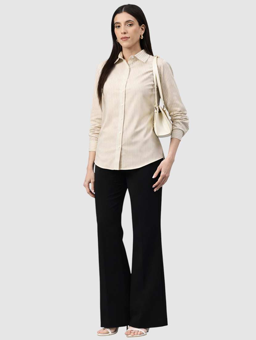 women striped long sleeves formal shirt - 22477547 -  Standard Image - 4