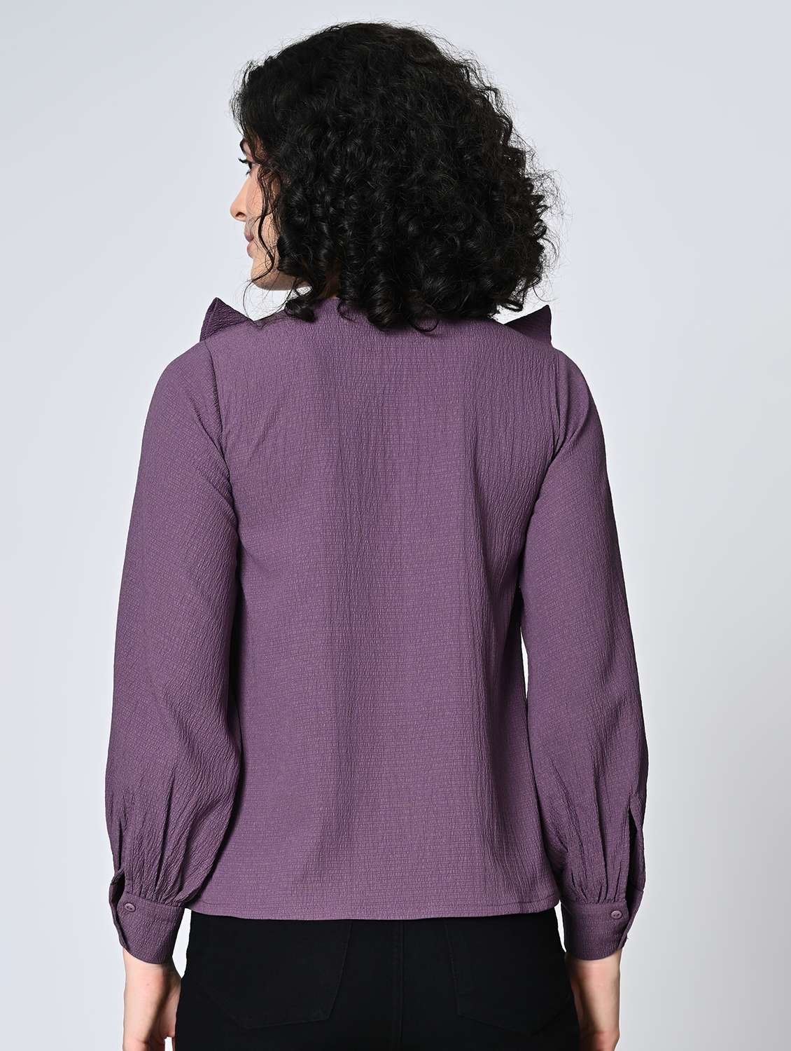 Girls Textured V-neck Long Sleeves Top - 22477563 -  Standard Image - 4
