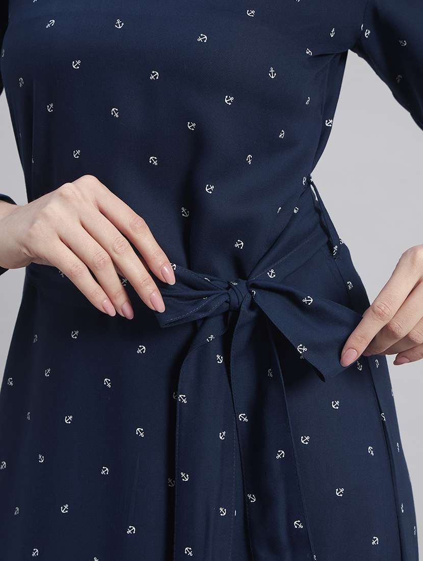 women printed long sleeves tiered midi dress - 22477570 -  Standard Image - 6