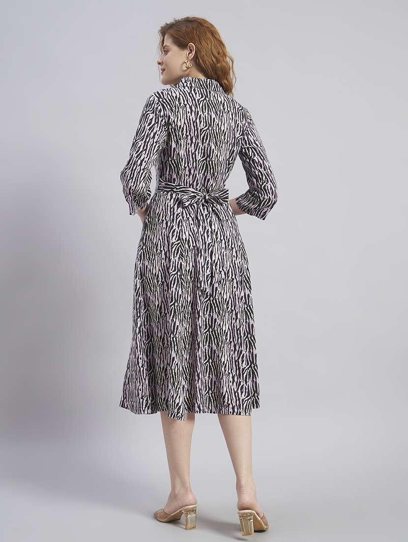 women printed collared midi shirt dress - 22477572 -  Standard Image - 4