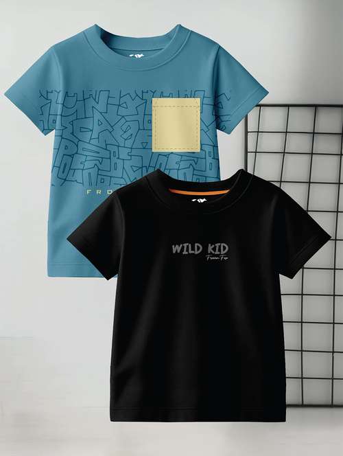 Boys Multi Colored Cotton T Shirt
