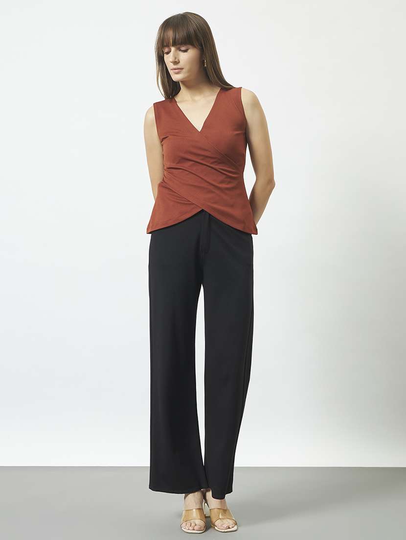 women rust polyester regular top - 22477633 -  Standard Image - 4