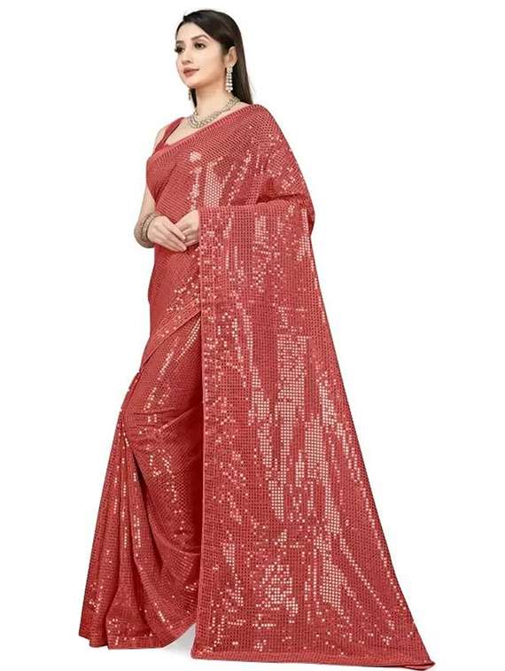 women solid with work embellished saree with blouse - 22477745 -  Standard Image - 1