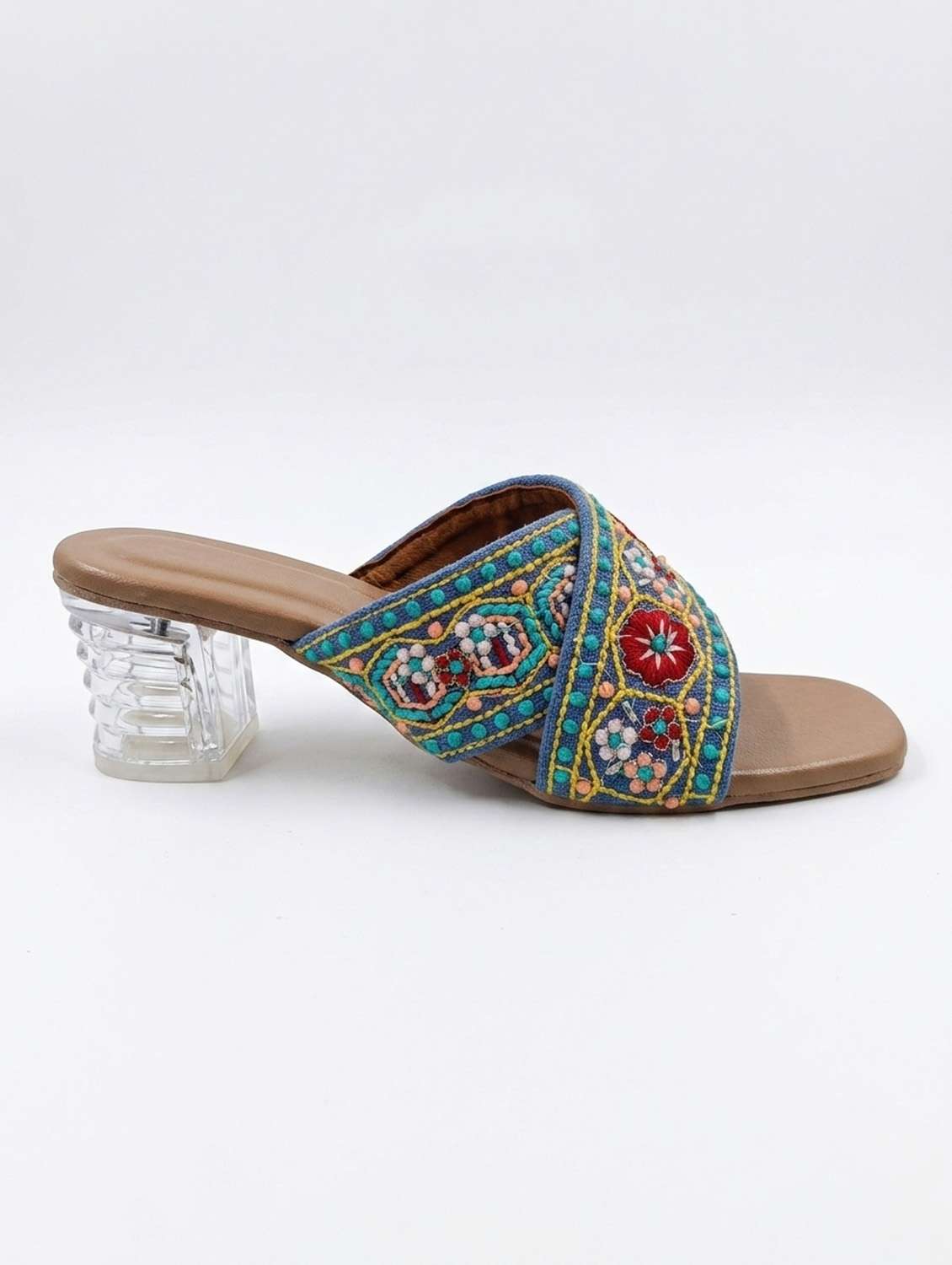 women embroidered slip on sandal - 22477934 -  Standard Image - 1