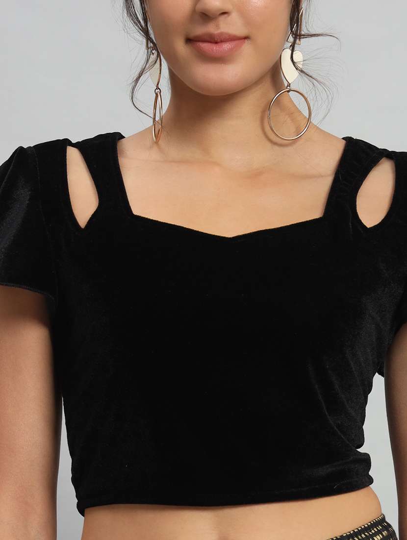 women solid sweetheart stiiched blouse - 22477958 -  Standard Image - 1