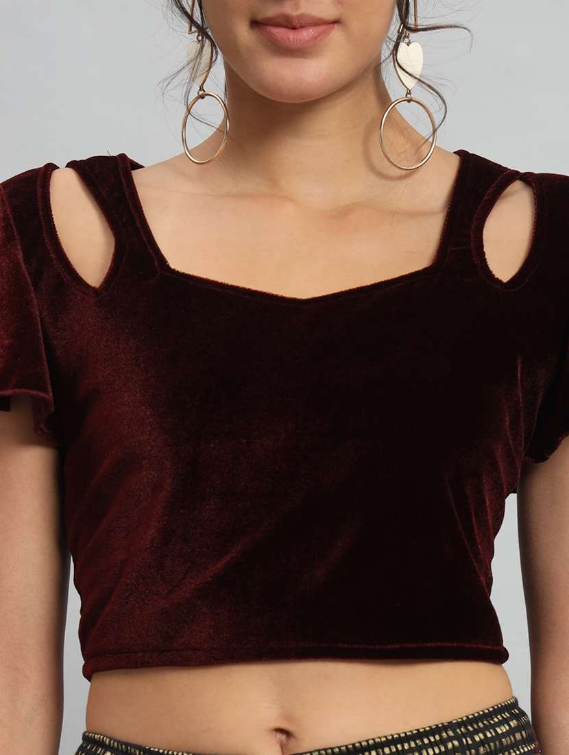 women solid sweetheart stiiched blouse - 22477962 -  Standard Image - 1