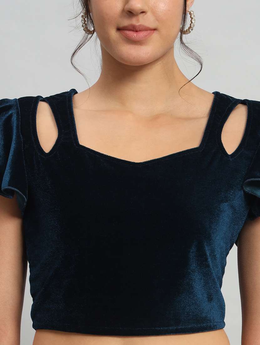 women solid sweetheart stiiched blouse - 22477964 -  Standard Image - 1