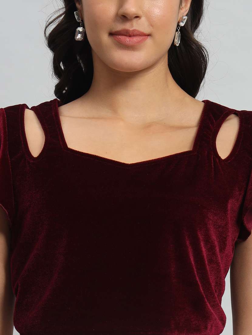 women solid sweetheart stiiched blouse - 22477966 -  Standard Image - 1