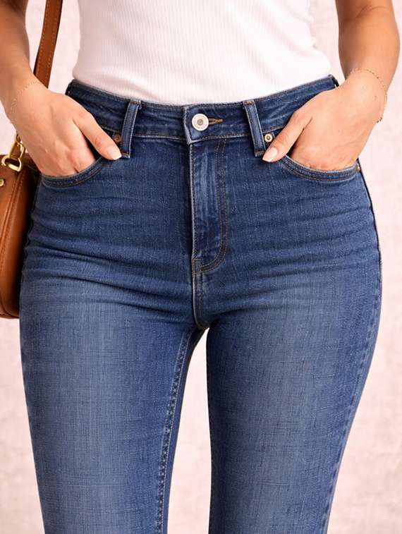 women washed mid rise bootcut jeans - 22477967 -  Standard Image - 1