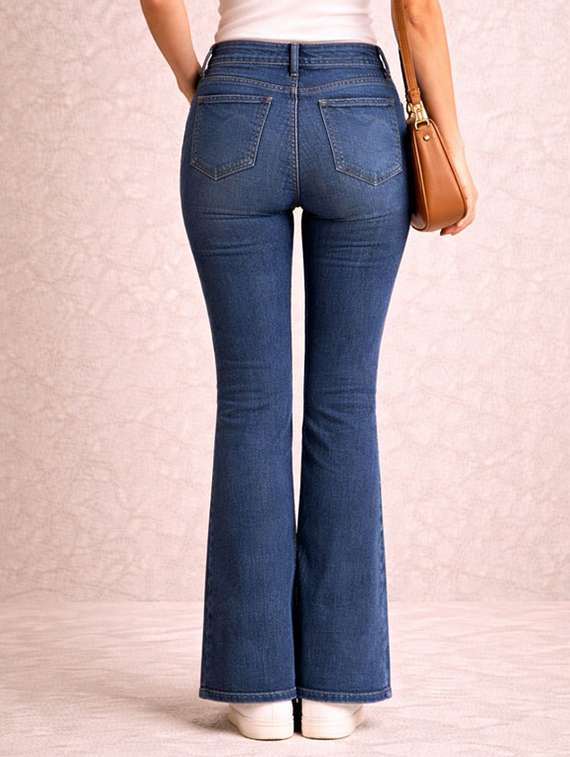women washed mid rise bootcut jeans - 22477967 -  Standard Image - 4