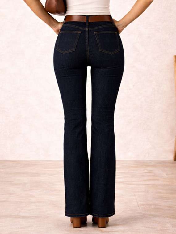 Women Solid Mid Rise Bootcut Jeans - 22477968 -  Standard Image - 4
