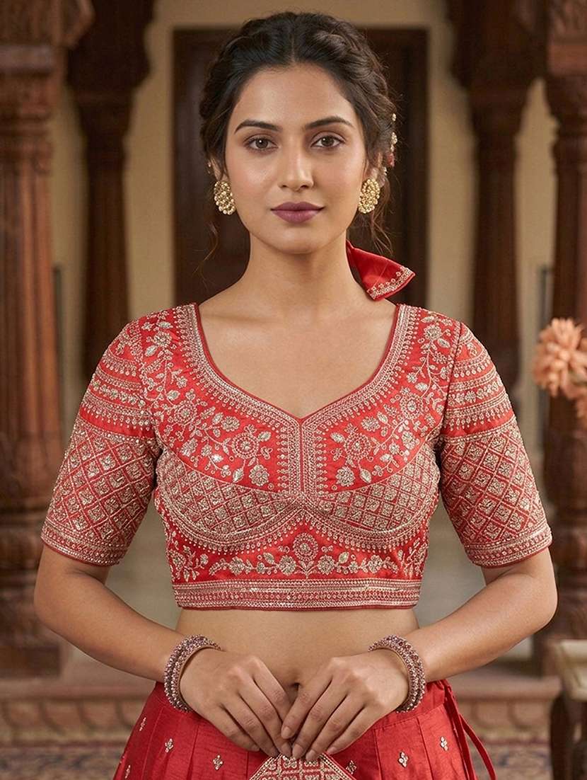 women solid with work stitched blouse