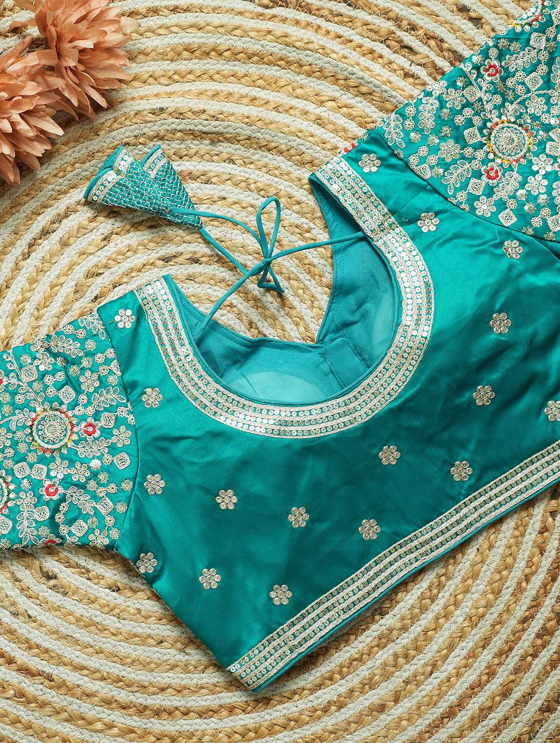 women solid with work stitched blouse - 22478002 -  Standard Image - 1