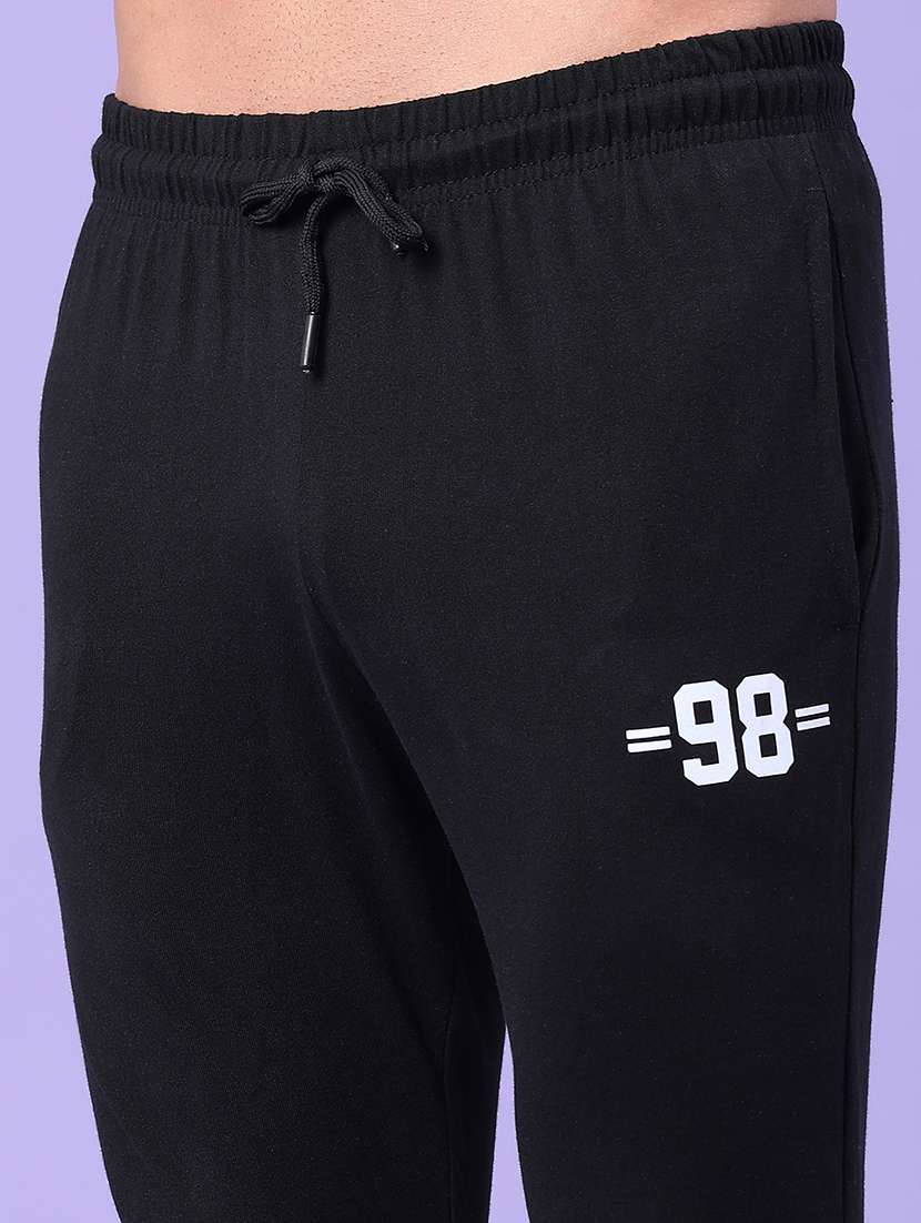 men typographic mid rise full length track pant - 22479658 -  Standard Image - 1