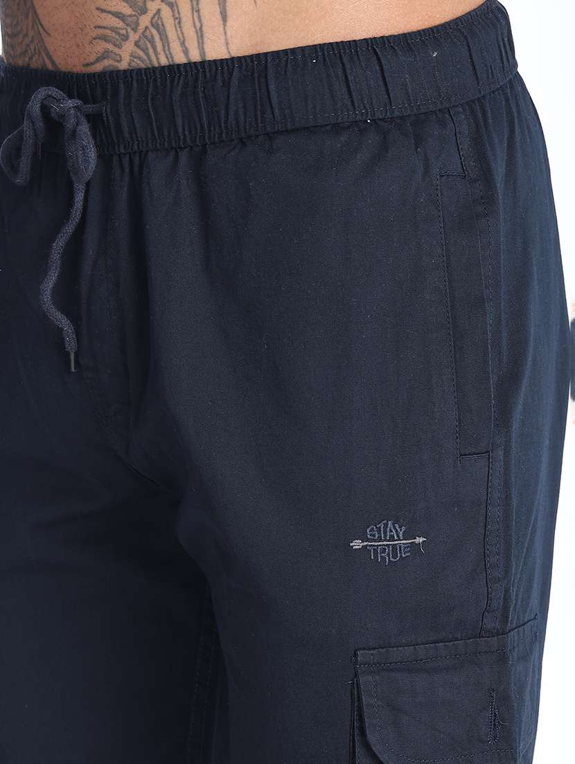 Men Solid Mid Rise Regular Fit Cargo - 22479689 -  Standard Image - 1