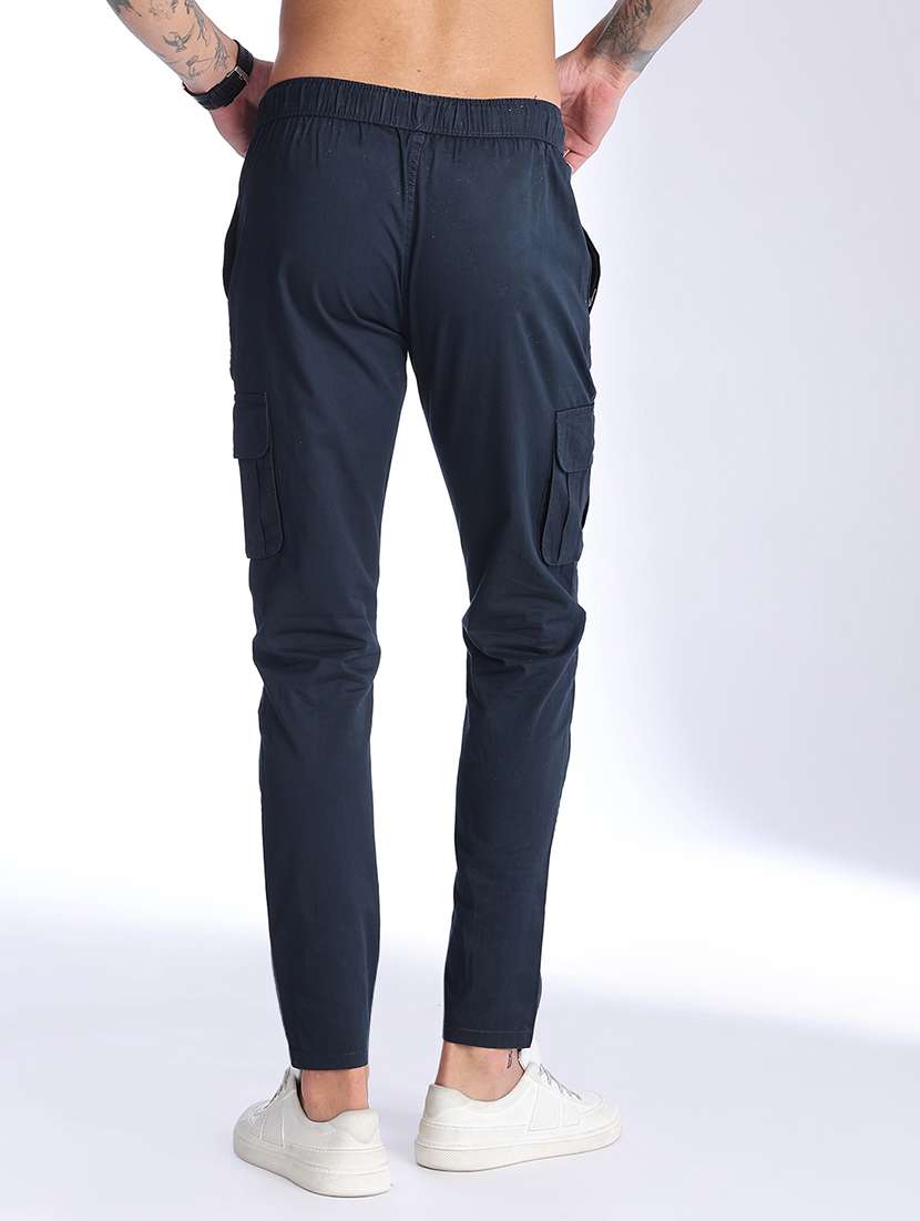 Men Solid Mid Rise Regular Fit Cargo - 22479689 -  Standard Image - 4
