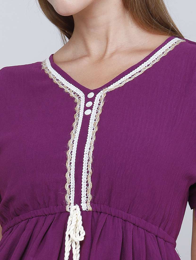 Women Embellished Short Sleeves Tiered Dress - 22479805 -  Standard Image - 1