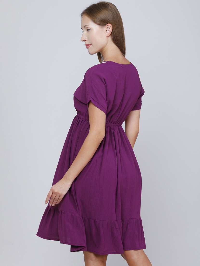 Women Embellished Short Sleeves Tiered Dress - 22479805 -  Standard Image - 4