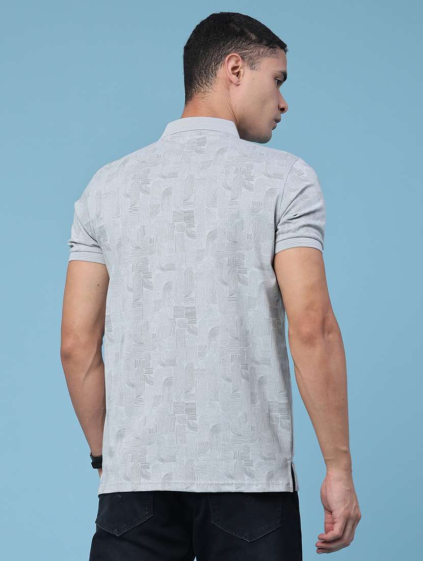 men printed short sleeve slim fit polo t-shirt - 22480218 -  Standard Image - 4