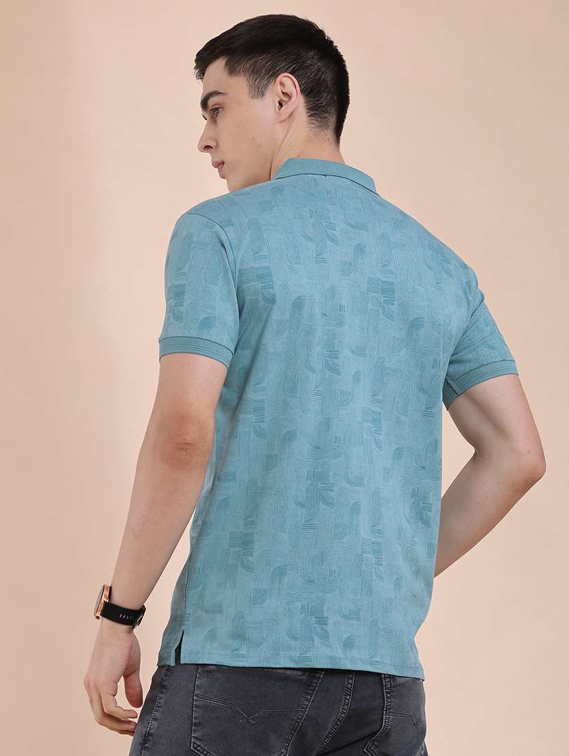 men printed short sleeve slim fit polo t-shirt - 22480219 -  Standard Image - 4