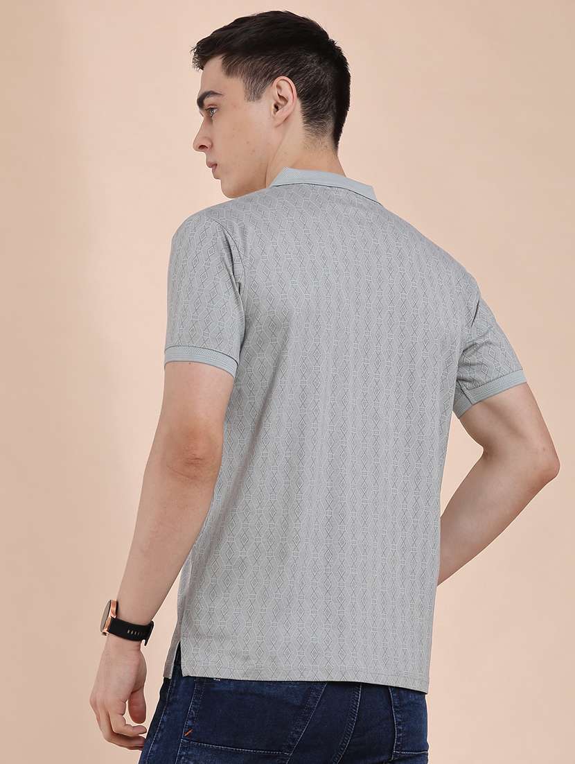 men printed short sleeve slim fit polo t-shirt - 22480223 -  Standard Image - 4
