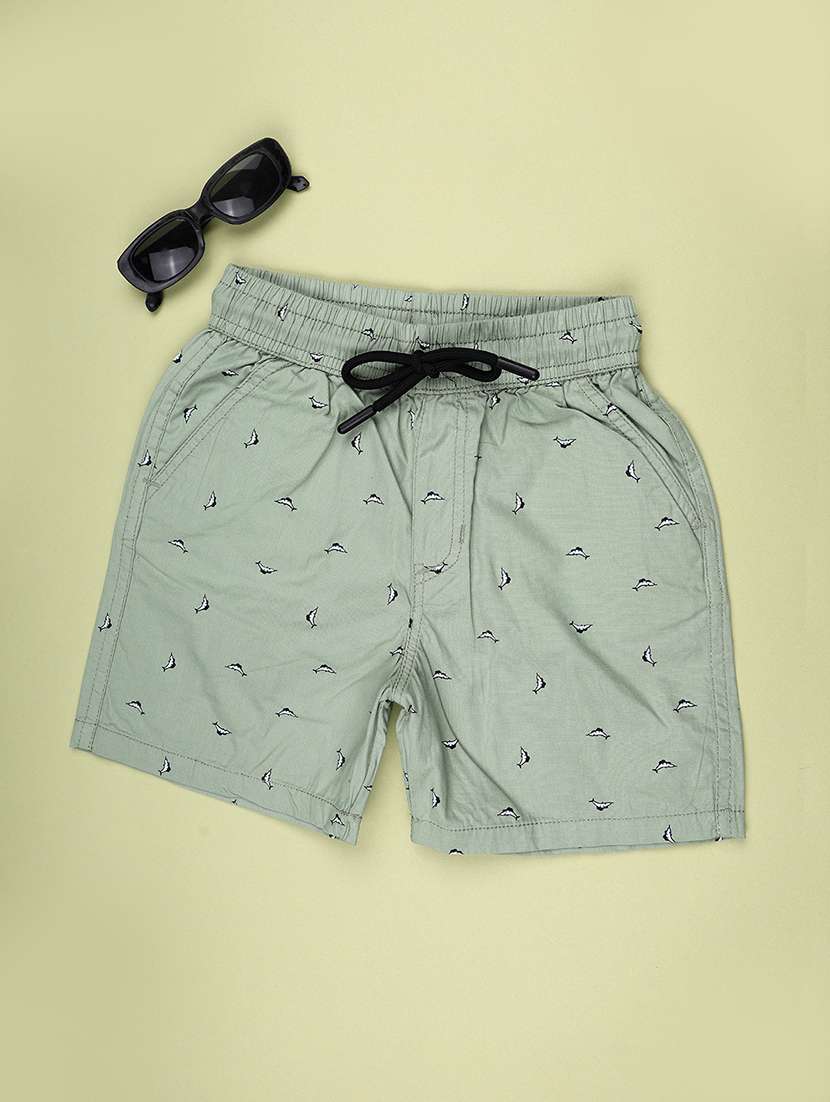 boys printed mid rise regular shorts - 22480341 -  Standard Image - 1