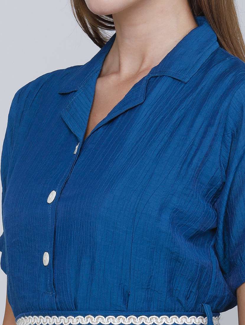 Women Solid Short Sleeves A-line Dress - 22480412 -  Standard Image - 1