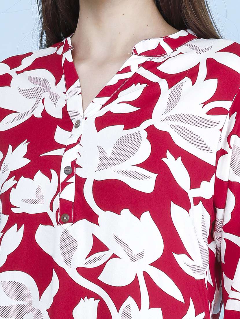 Women Printed Three Quarter Sleeve Kurta Palazzo Set - 22480503 -  Standard Image - 4