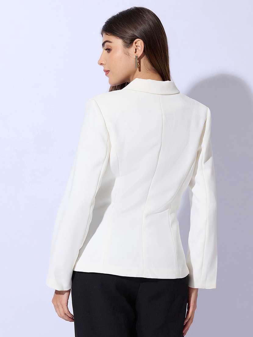 women solid double breasted blazer - 22480590 -  Standard Image - 4