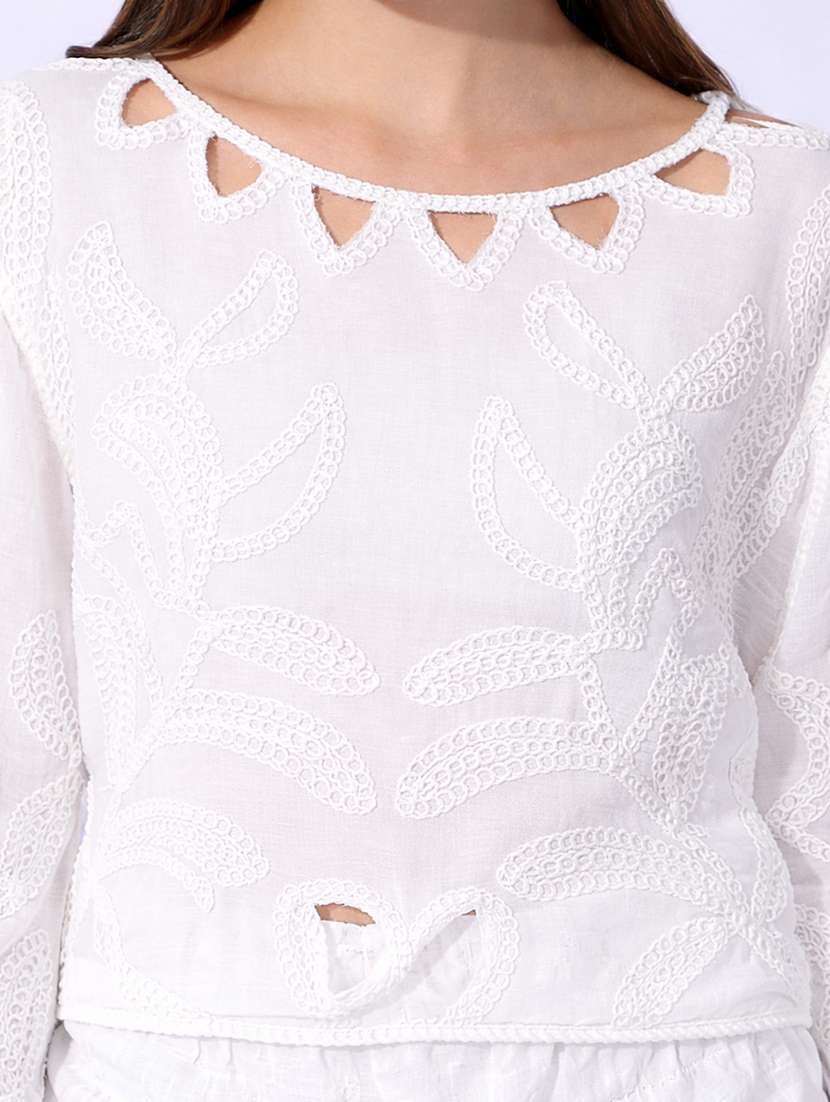 Women Embroidered Round Neck Top And Shorts Co-ord Set - 22480600 -  Standard Image - 1