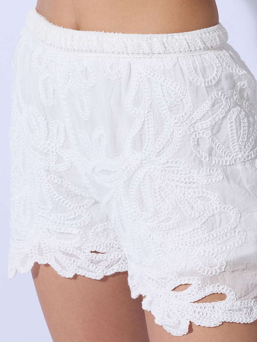 Women Embroidered Round Neck Top And Shorts Co-ord Set - 22480600 -  Standard Image - 6