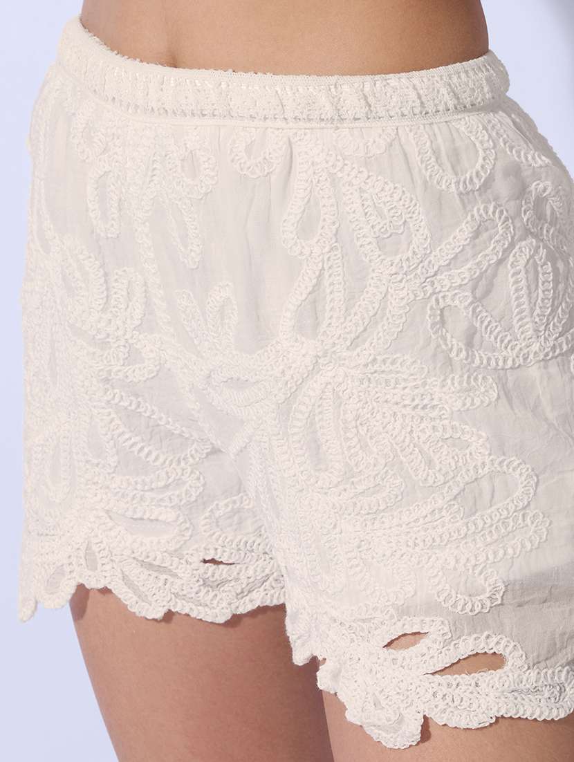 Women Embroidered Round Neck Top And Shorts Co-ord Set - 22480601 -  Standard Image - 6