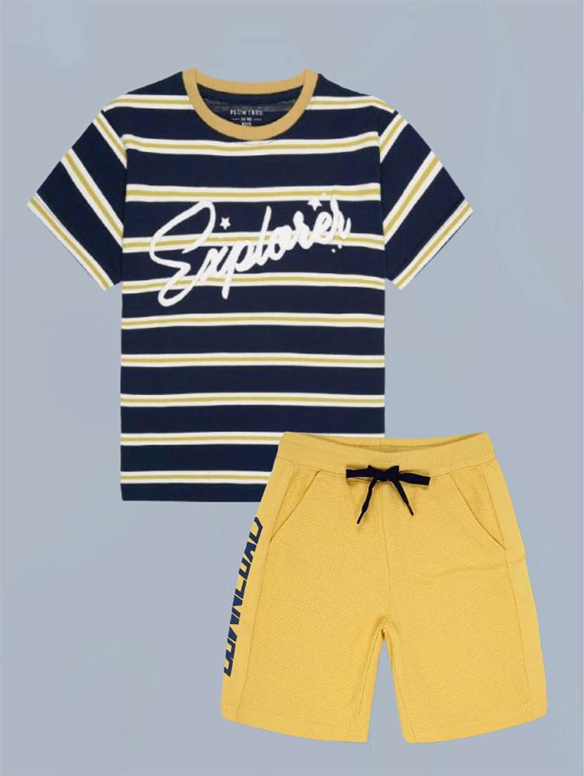boys multi colored cotton shorts set twin sets & dungree - 22480630 -  Standard Image - 1