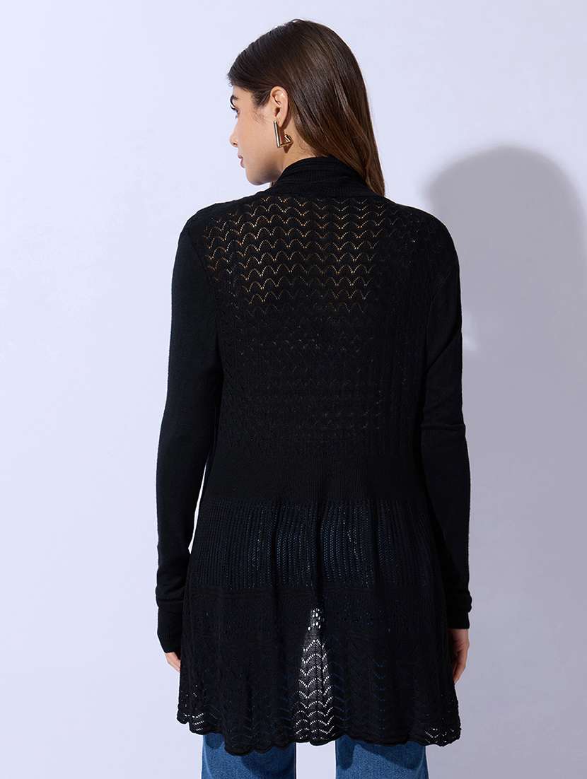 women self design long sleeves shrug - 22480644 -  Standard Image - 4