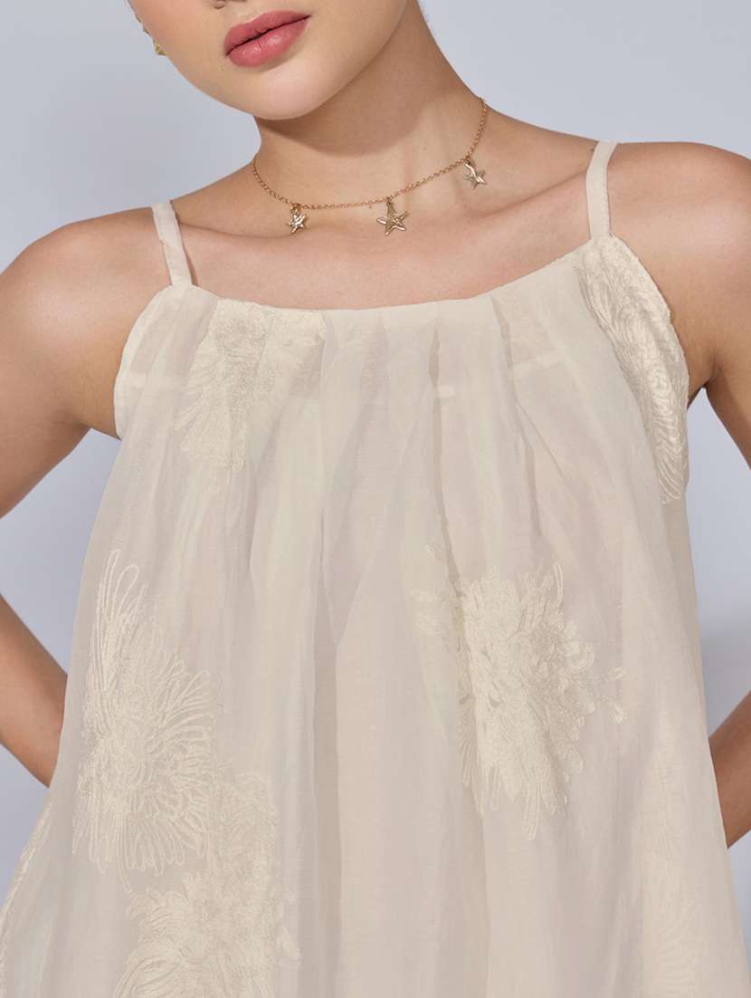 women self design sleeveless a-line midi dress - 22480655 -  Standard Image - 1