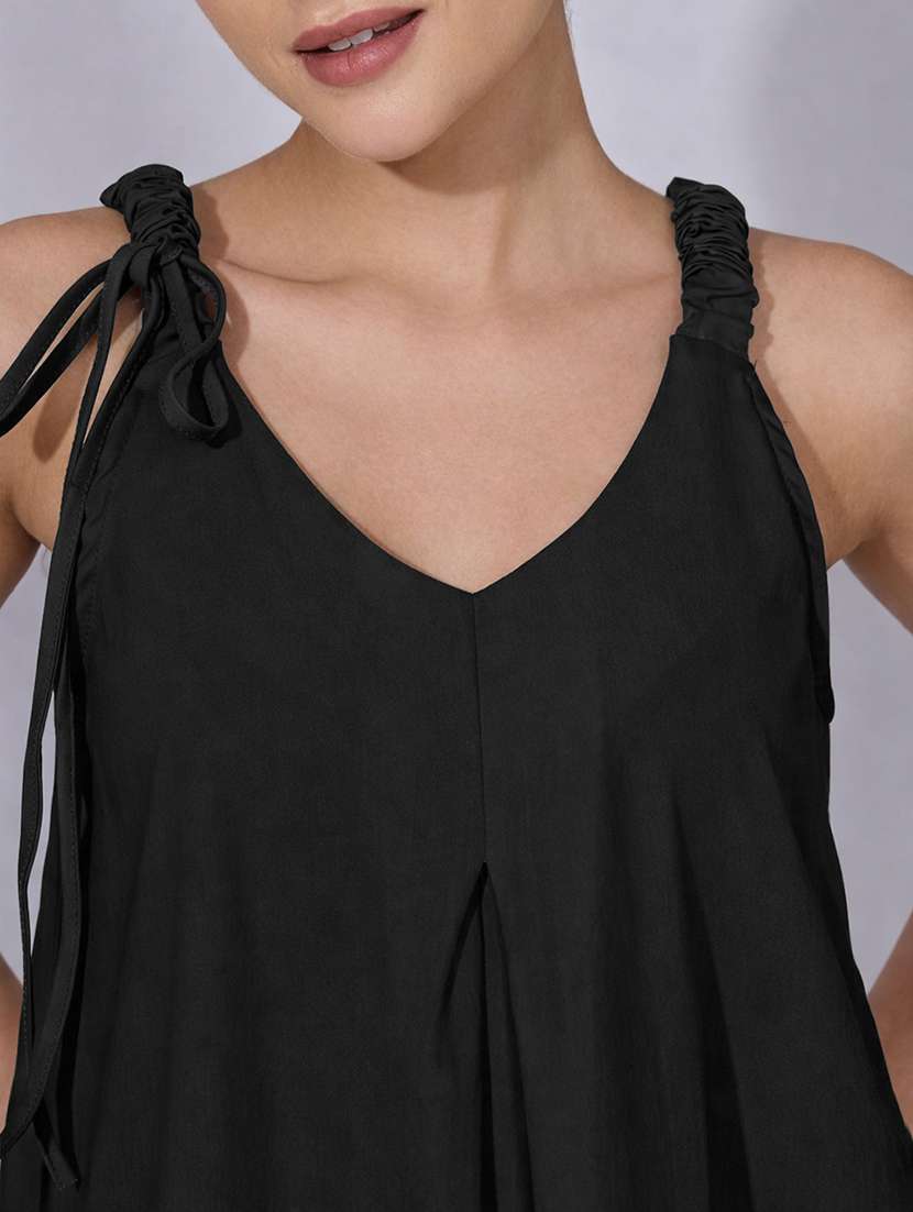 women solid sleeveless a-line midi dress - 22480656 -  Standard Image - 1