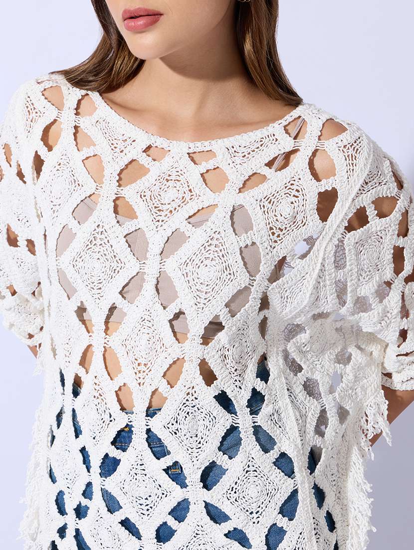 women self design round neck regular top - 22480661 -  Standard Image - 1