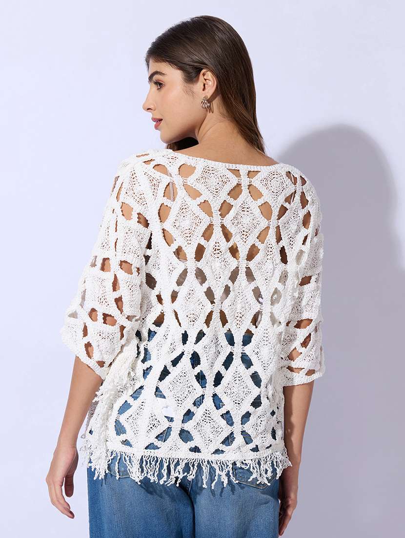 women self design round neck regular top - 22480661 -  Standard Image - 4