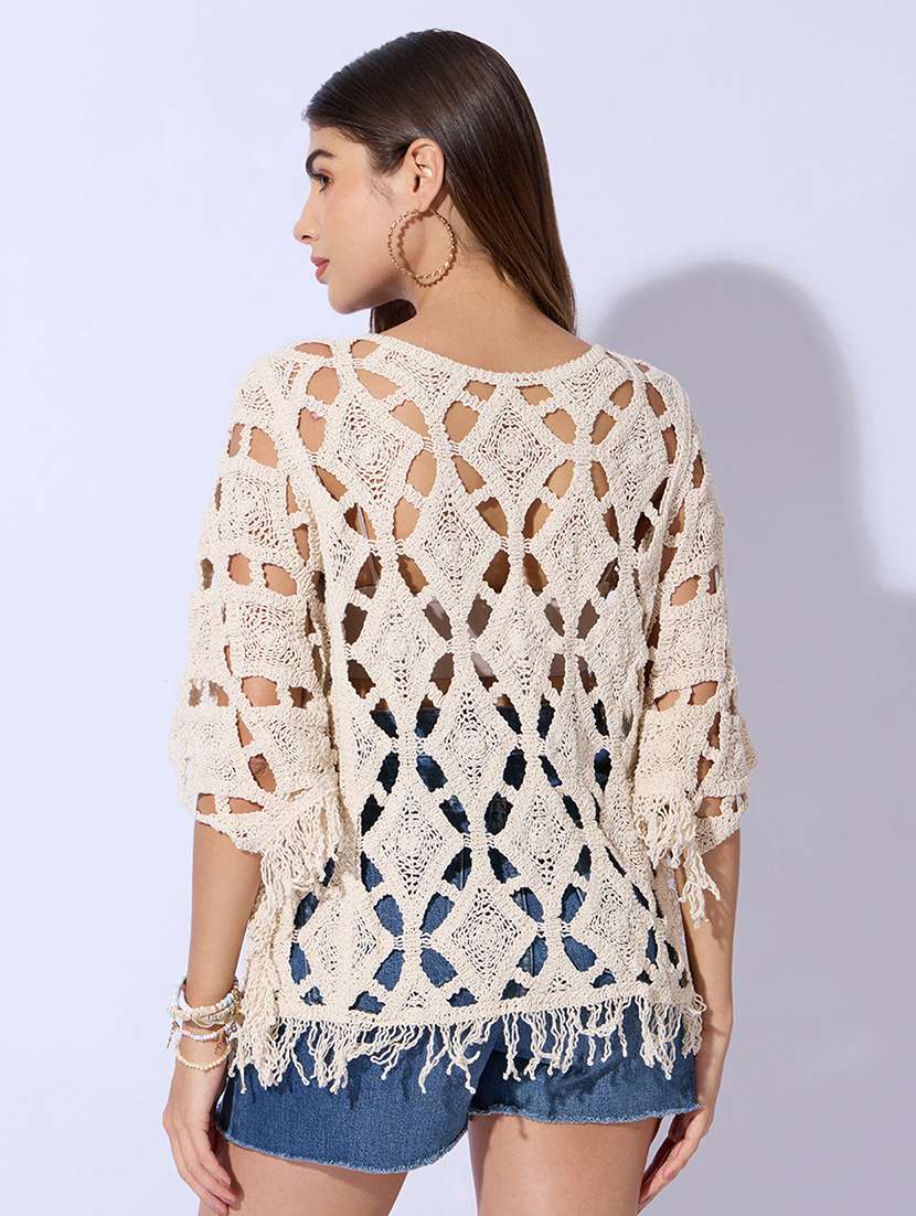 women self design round neck top - 22480662 -  Standard Image - 4